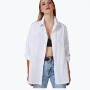 Women's White Long Sleeve Blouse